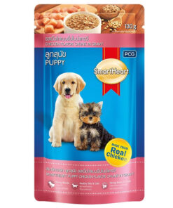 Pate chó Smartheart thức ăn chó trưởng thành 3 vị, chó con 1 vị